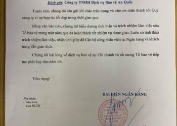 Thư khen từ khách hàng Ngân hàng Thương mại Cổ phần Quân đội MB